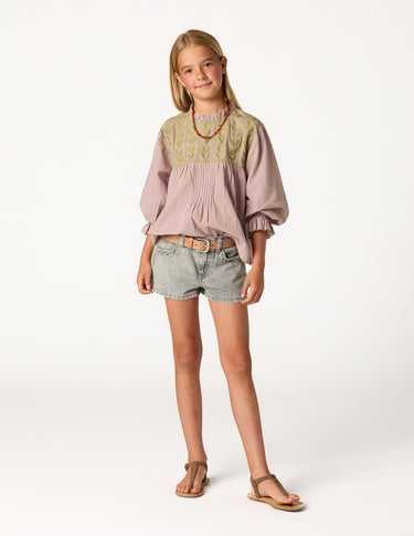 SHORT STUDDED MINI SKIRT GREY