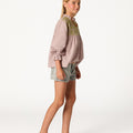 SHORT STUDDED MINI SKIRT GREY