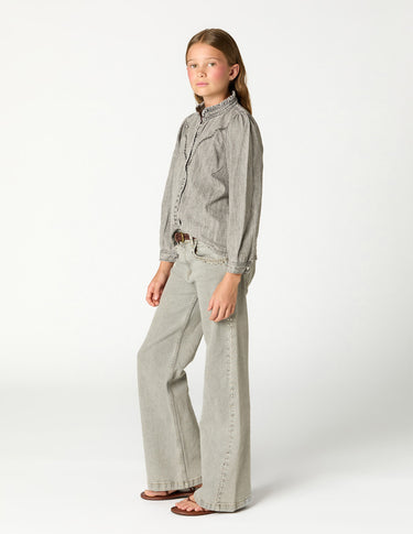 LIGHT GREY MINI STUD TROUSERS
