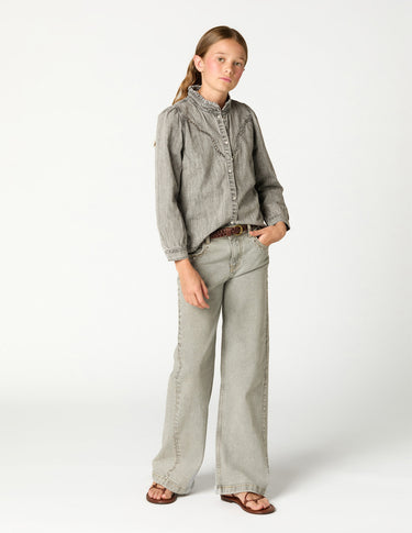 LIGHT GREY MINI STUD TROUSERS