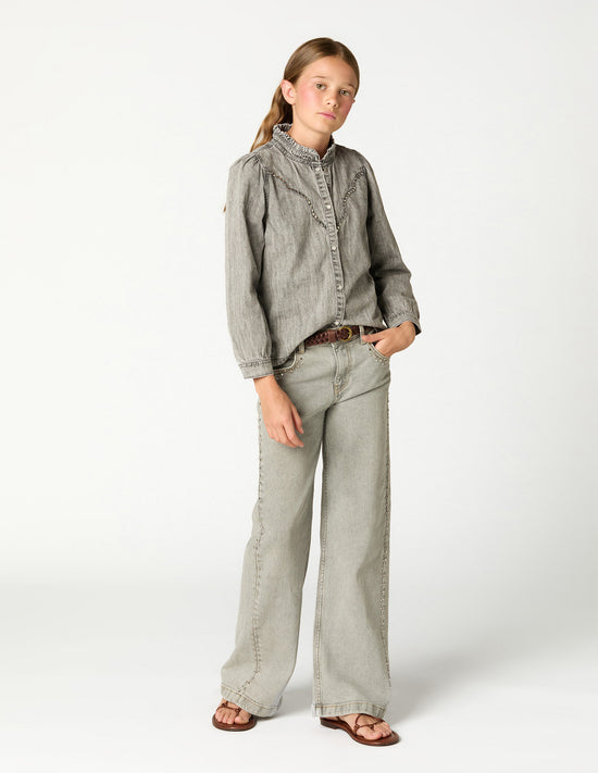 PANTALÓN GRIS CLARO TACHAS MINI