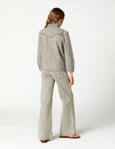 LIGHT GREY MINI STUD TROUSERS