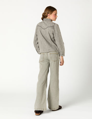 LIGHT GREY MINI STUD TROUSERS