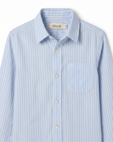 STRIPED ANILINE BLUE SHIRT