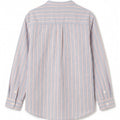 NAVY/RED STRIPED MANDARIN COLLAR SHIRT