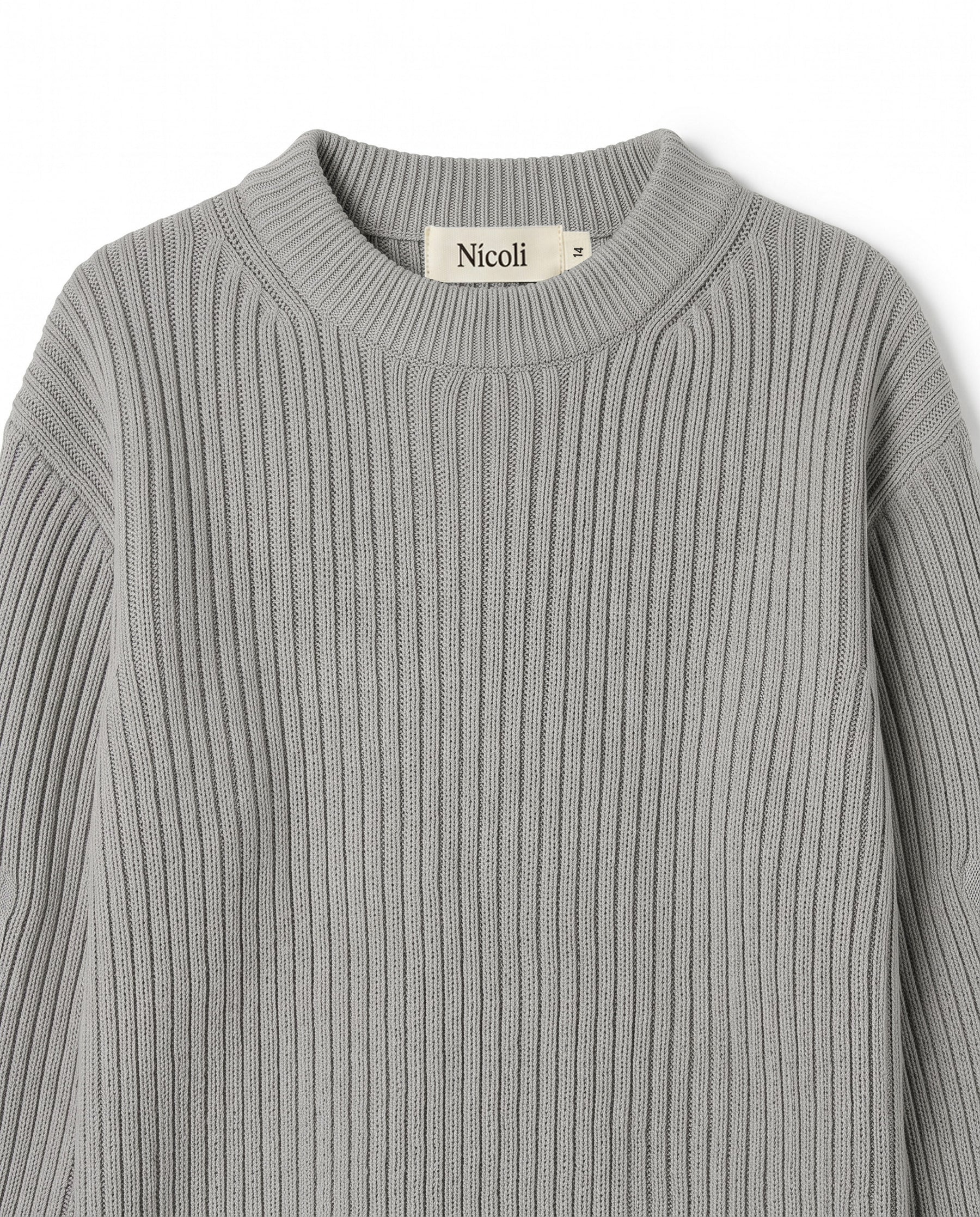 IRON GREY RIBBED JUMPER