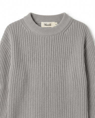 IRON GREY RIBBED JUMPER