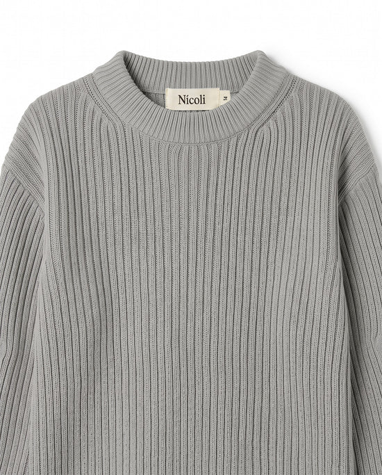 IRON GREY RIBBED JUMPER