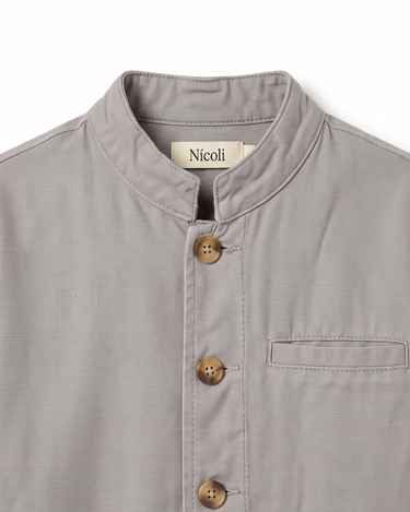 MAO COLLAR JACKET IRON GREY