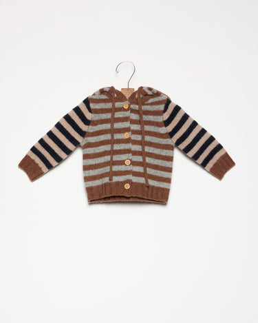 BROWN STRIPED KNIT JACKET
