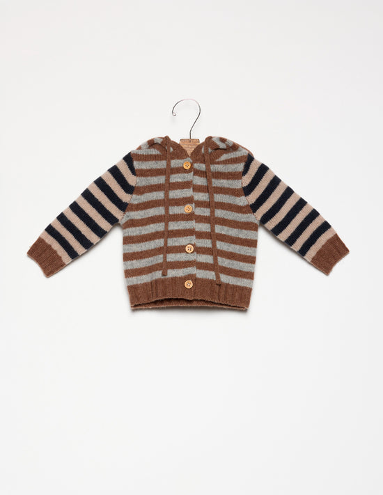 CHAQUETA PUNTO RAYA BROWN