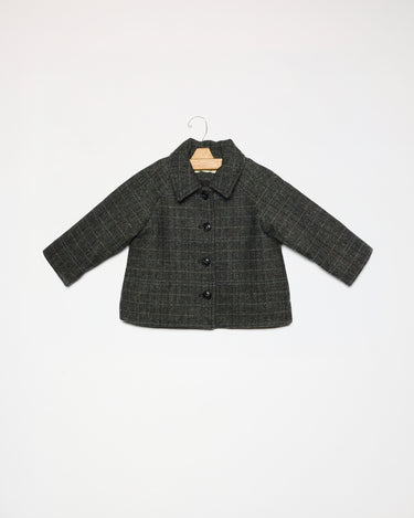 ABRIGO CUELLO PICO CUADRO GREY