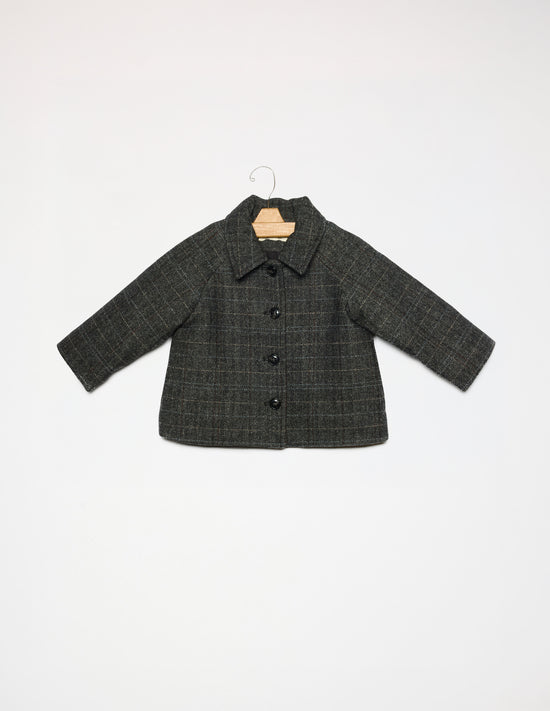 ABRIGO CUELLO PICO CUADRO GREY