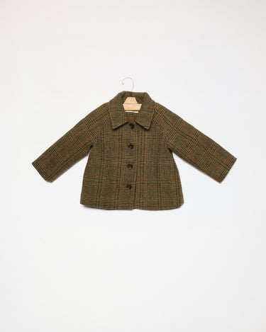 ABRIGO CUELLO PICO CUADRO BROWN