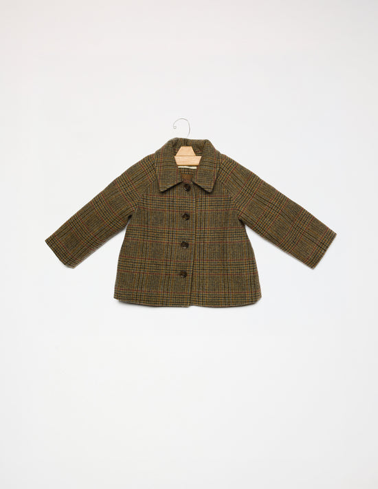ABRIGO CUELLO PICO CUADRO BROWN