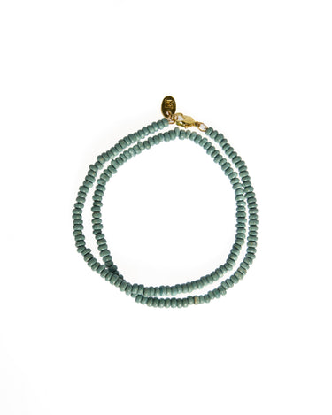 SHORT BEADED NECKLACE SAGE