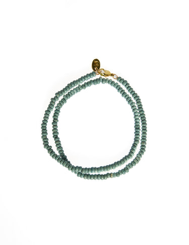 SHORT BEADED NECKLACE SAGE