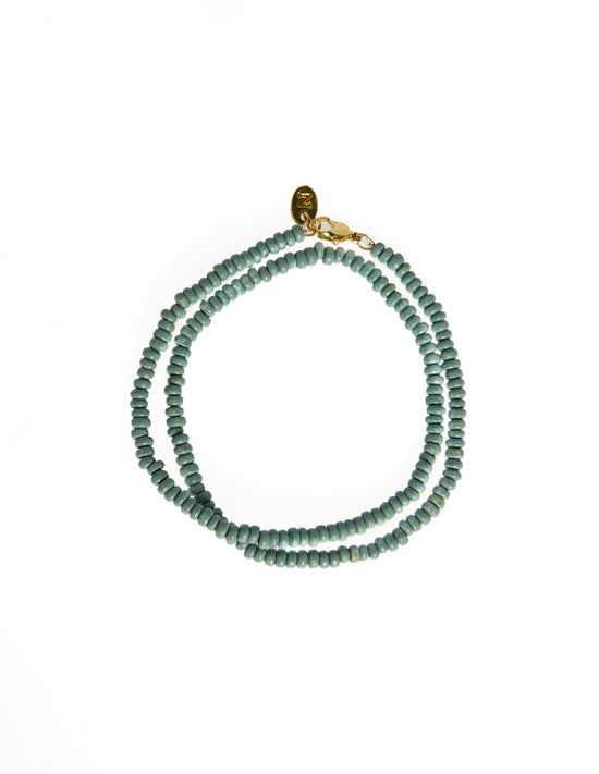 SHORT BEADED NECKLACE SAGE