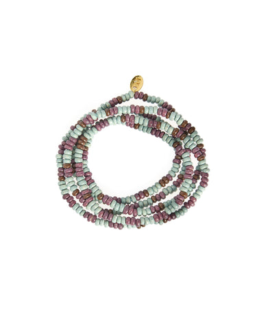 LONG BEADED NECKLACE MIX SAGE