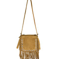 BARK SUEDE FRINGED CROSSBODY BAG