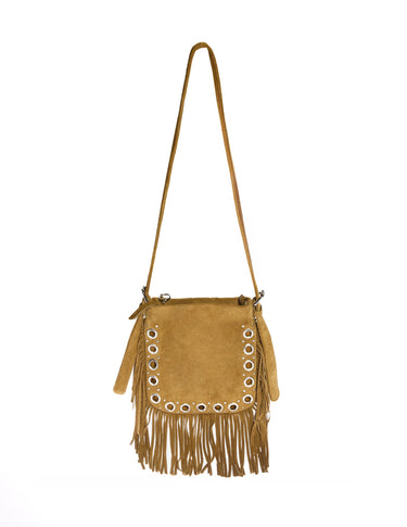 BARK SUEDE FRINGED CROSSBODY BAG