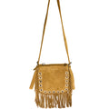 BARK SUEDE FRINGED CROSSBODY BAG