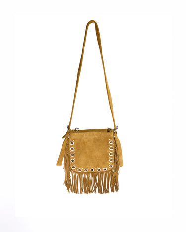 BARK SUEDE FRINGED CROSSBODY BAG