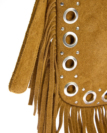 BARK SUEDE FRINGED CROSSBODY BAG