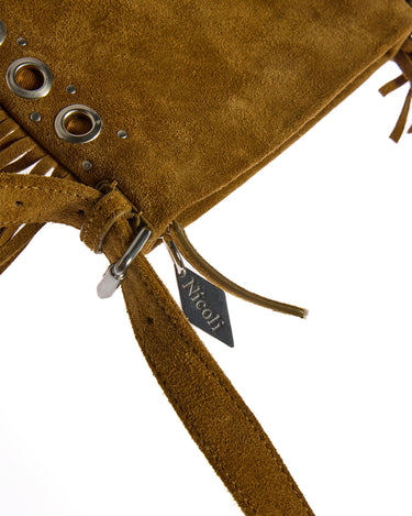 BARK SUEDE FRINGED CROSSBODY BAG