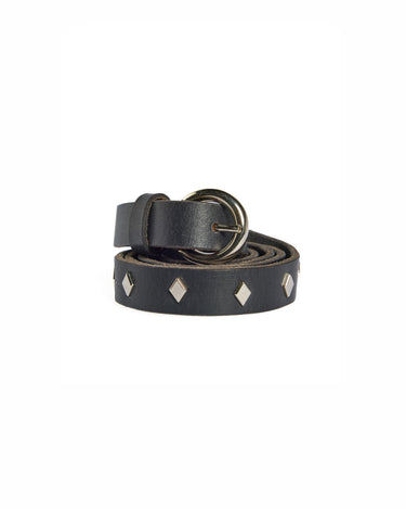 CINTURÓN PIEL TACHAS ROMBO NEGRO