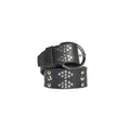 MIXED LEATHER STUDDED BELT BLACK