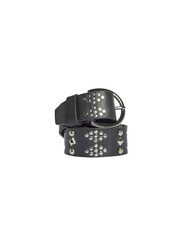 CINTURÓN PIEL MIX TACHAS NEGRO