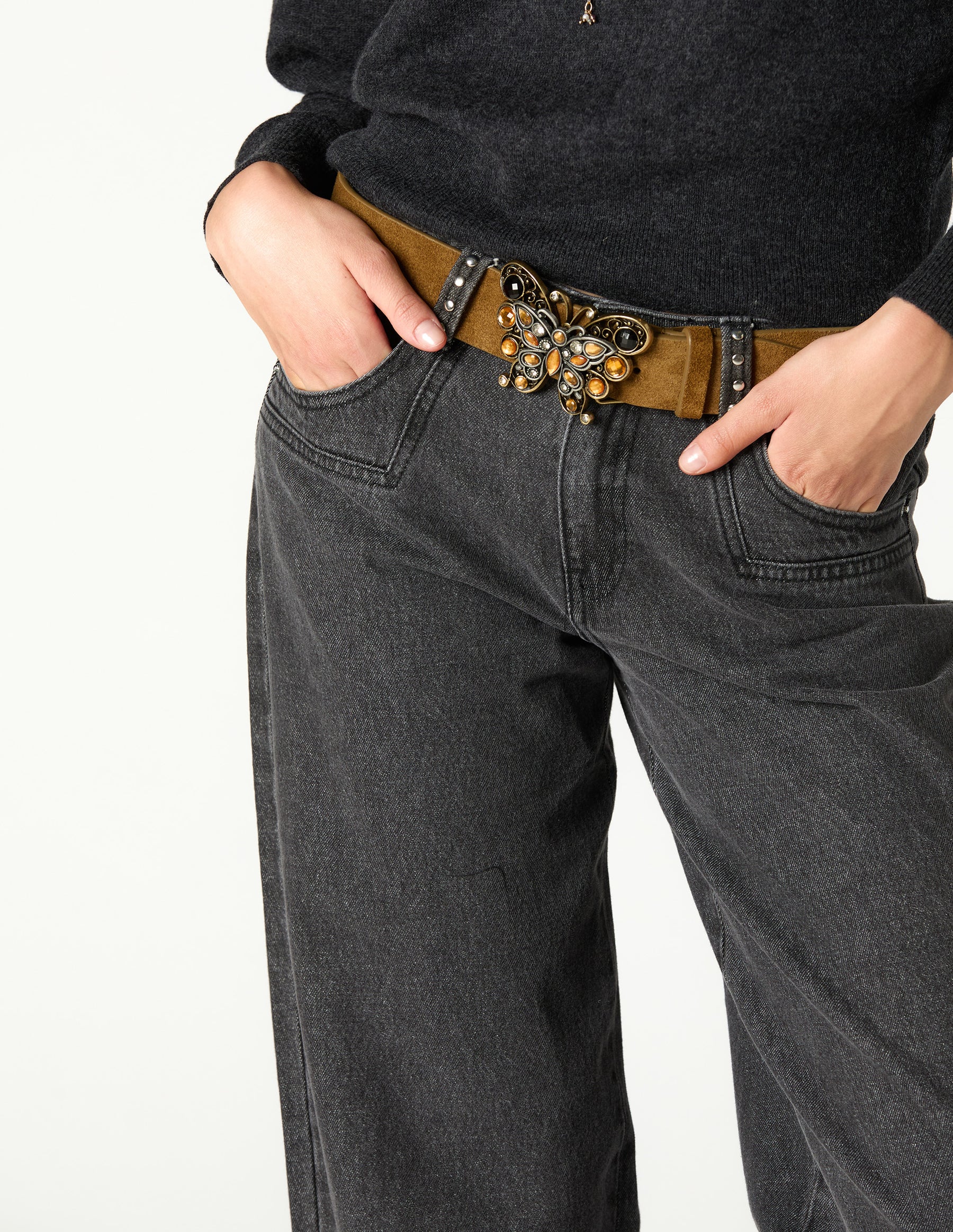 BUTTERFLY SUEDE BELT