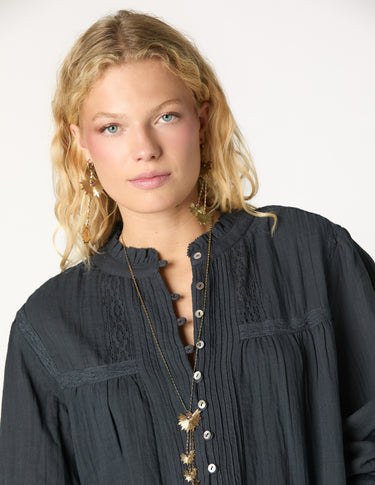 GOLD-PLATED AMETHYST PALM NECKLACE