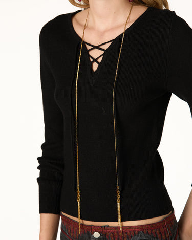 COLLAR CADENA LARGA DORADA