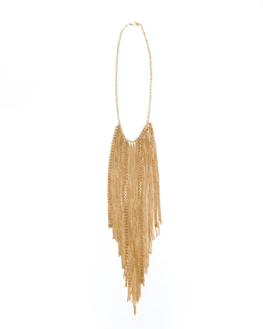 GOLD CHAIN FRINGE NECKLACE