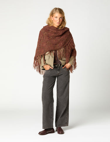 MULTICOLOR OPENWORK SHAWL