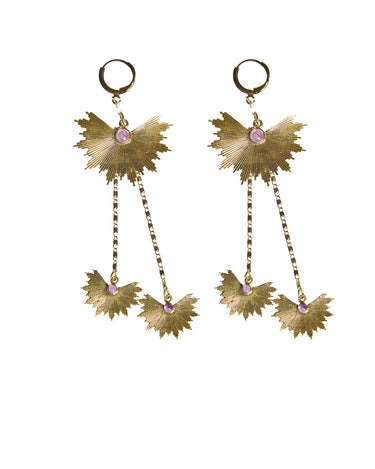 PENDIENTES PALM DORADOS AMATISTA