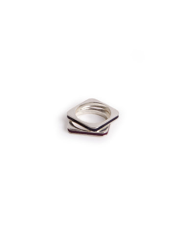 MORA MIDNIGHT SQUARE RING SET