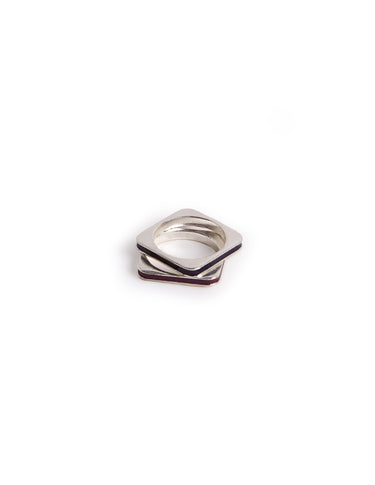 SET ANILLOS CUADRADOS MORA MIDNIGHT