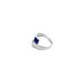 GEOMETRIC BLUE SILVER-PLATED RING