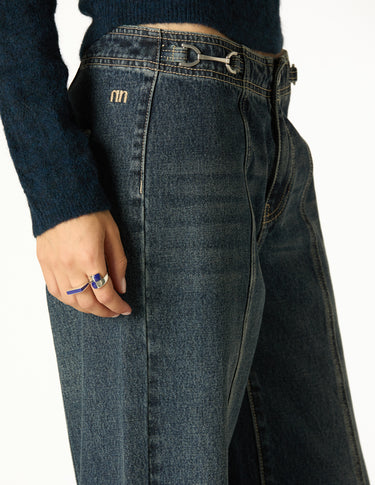 GEOMETRIC BLUE SILVER-PLATED RING