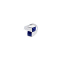 GEOMETRIC BLUE SILVER-PLATED RING