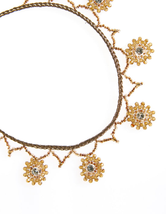 AMBER FLOWER BEAD CHOKER