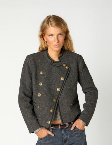 BLAZER CRUZADA ESPIGA GREY