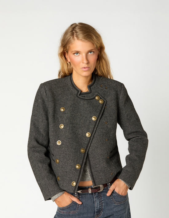 BLAZER CRUZADA ESPIGA GREY