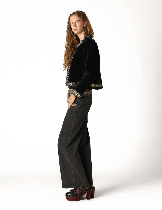 EMBROIDERED VELVET JACKET