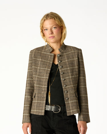 BLAZER AUSTRÍACA CUADROS MARRON