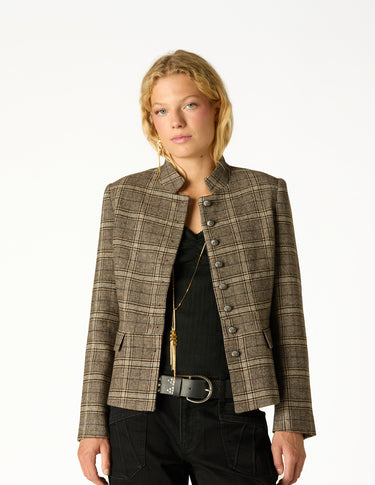 BLAZER AUSTRÍACA CUADROS MARRON