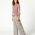 SMOKE LACE AND DRAWSTRING SHIRT